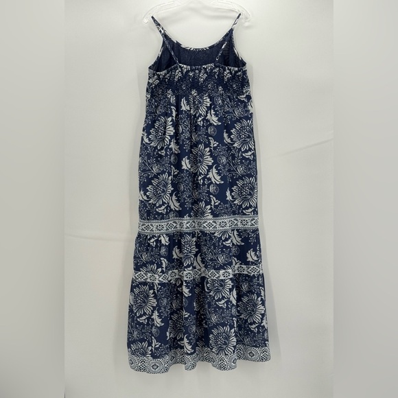 La Plague Palmetto Maxi-Floral Dot Dress Boho Sleeveless Sundress Size Large - Picture 9 of 16